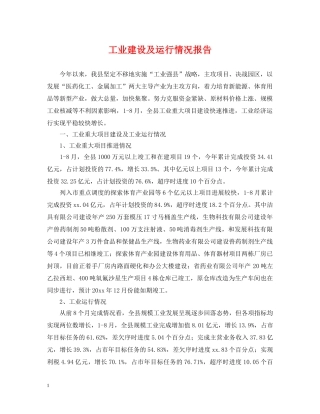 工业建设及运行情况报告 