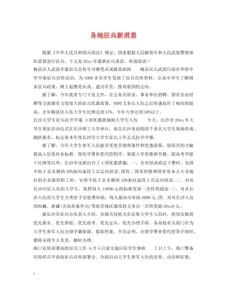 各地征兵新消息 