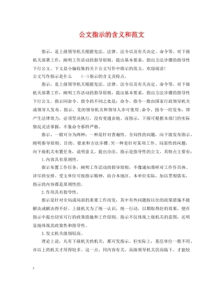 公文指示的含义和范文