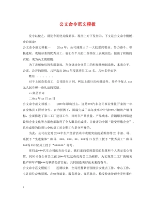 公文命令范文模板