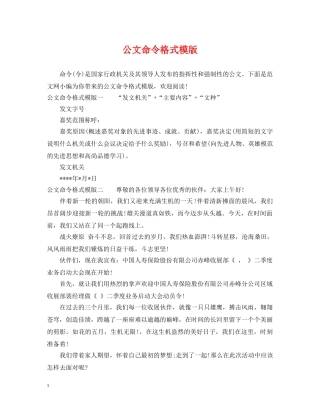 公文命令格式模版