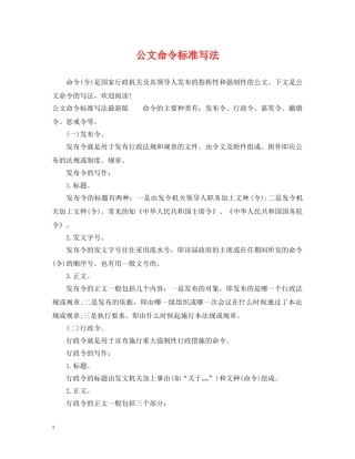 公文命令标准写法