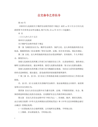 公文命令之市长令
