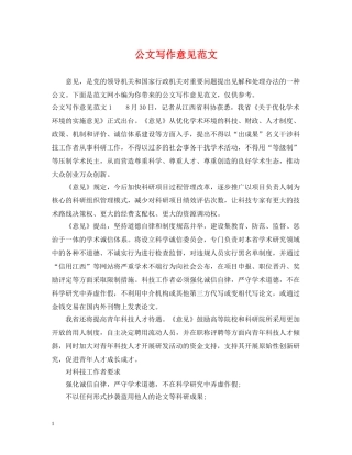 公文写作意见范文