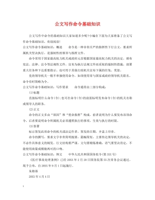 公文写作命令基础知识