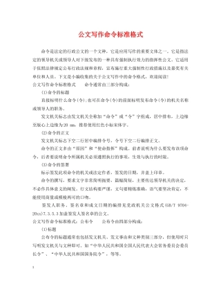 公文写作命令标准格式