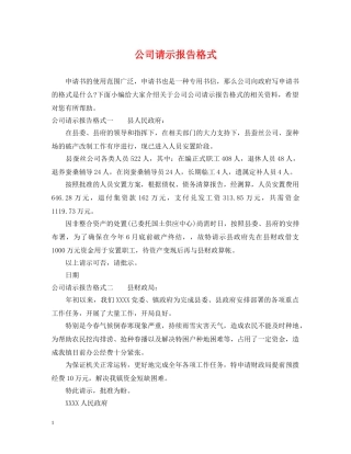 公司请示报告格式