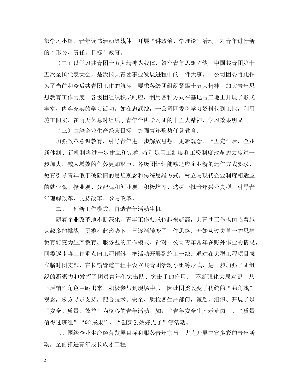 公司第一次团员代表大会上的报告_第2页