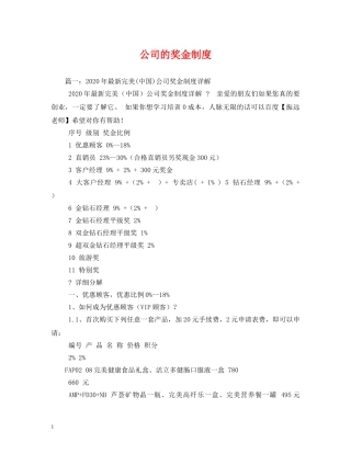 公司的奖金制度