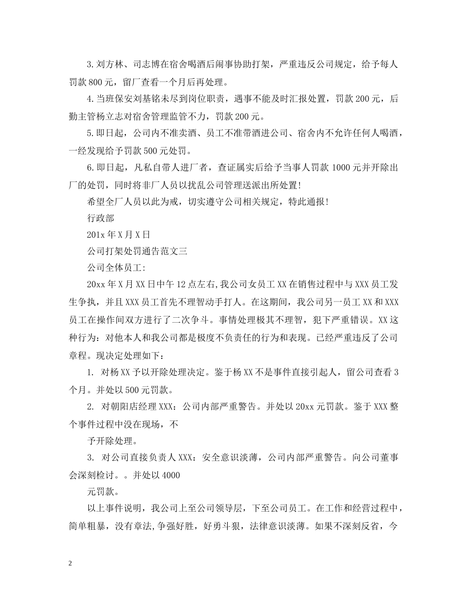 公司打架处罚通告_第2页