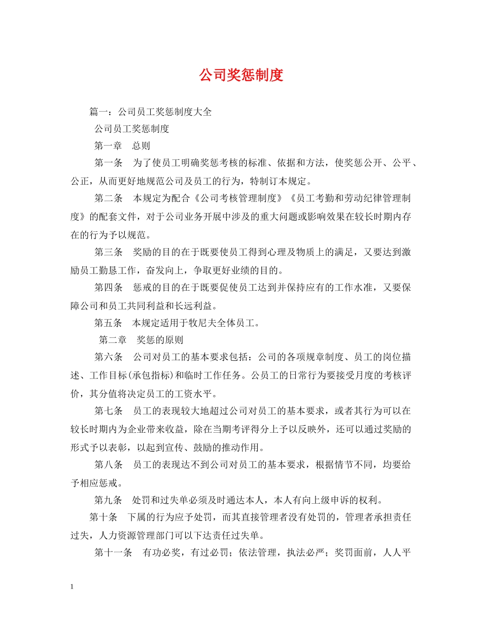 公司奖惩制度_第1页