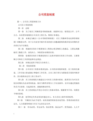 公司奖惩制度