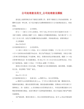 公司处理意见范文_公司处理意见模板