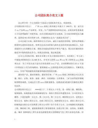 公司团队简介范文3篇
