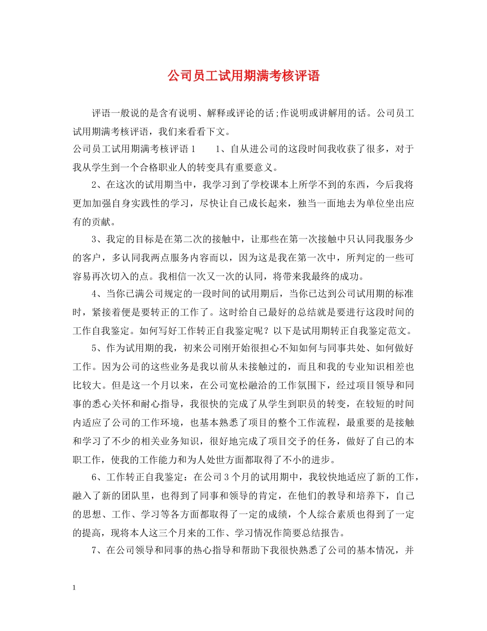 公司员工试用期满考核评语_第1页