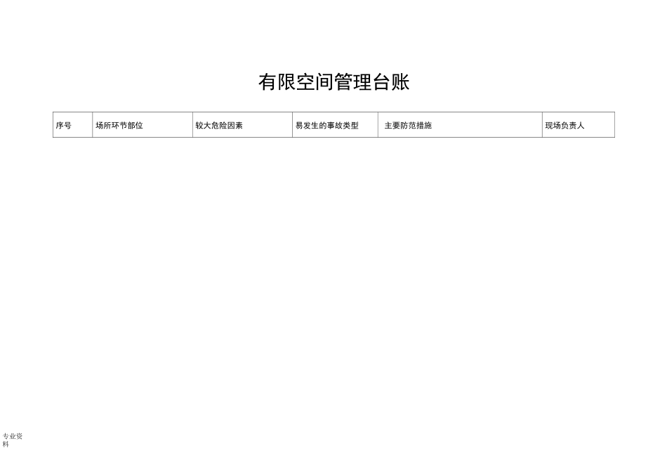 有限空间管理台账_第1页