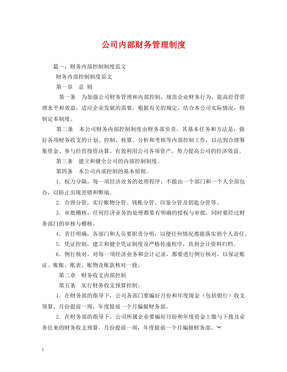 公司内部财务管理制度_第1页