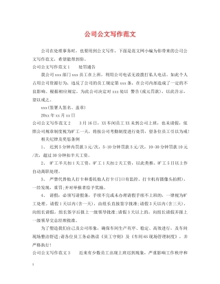 公司公文写作范文