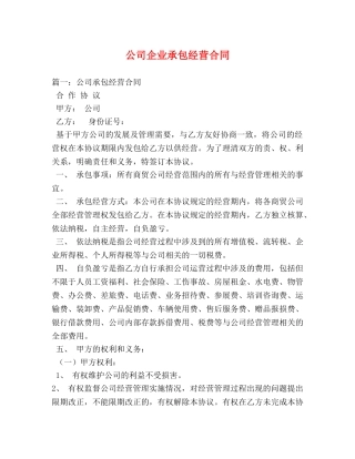 公司企业承包经营合同 (3)