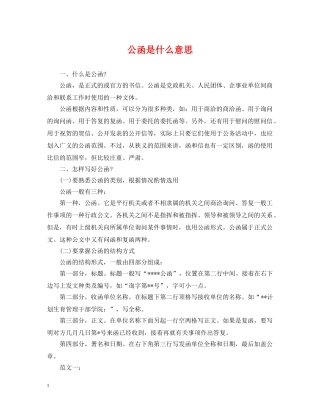 公函是什么意思