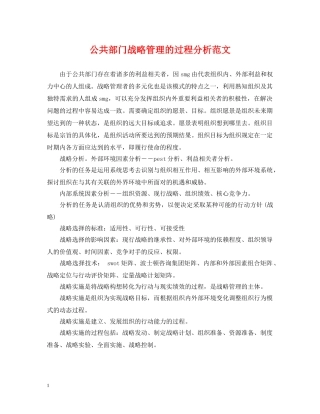 公共部门战略管理的过程分析范文