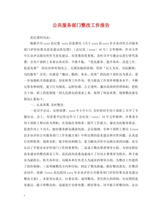 公共服务部门整改工作报告