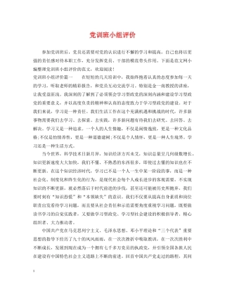 党训班小组评价