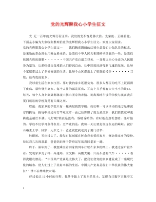 党的光辉照我心小学生征文