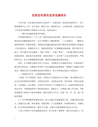 党委宣传委员述责述廉报告