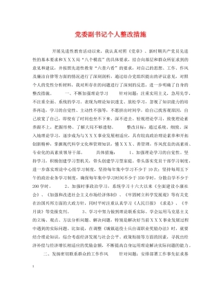 党委副书记个人整改措施