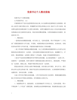 党委书记个人整改措施