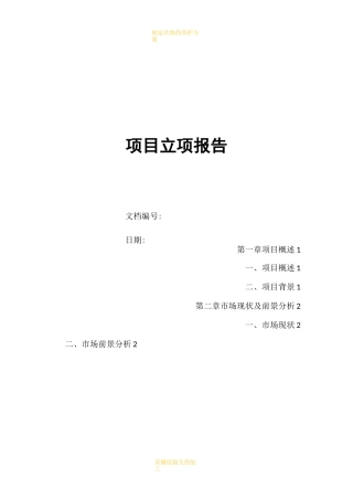 项目立项报告模板