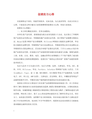 促销实习心得