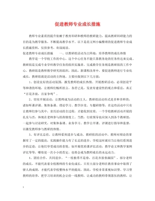 促进教师专业成长措施