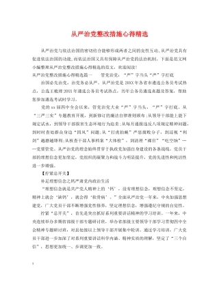 从严治党整改措施心得精选