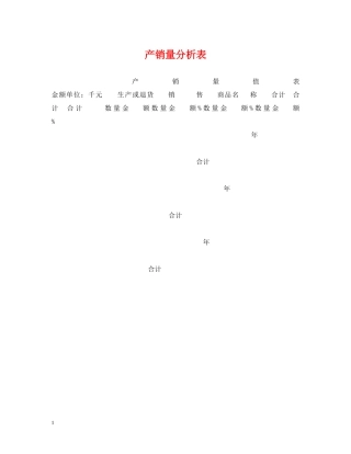 产销量分析表