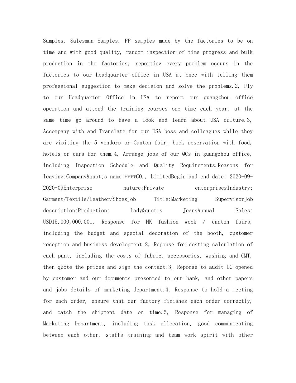 产品经理应聘英文简历表格_第2页