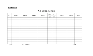 (设备管理)设备表格