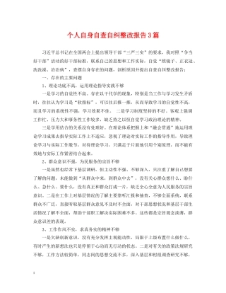 个人自身自查自纠整改报告3篇