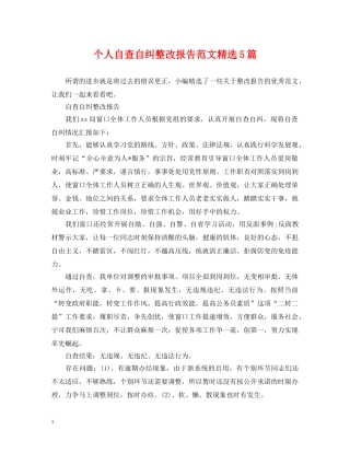 个人自查自纠整改报告范文精选5篇