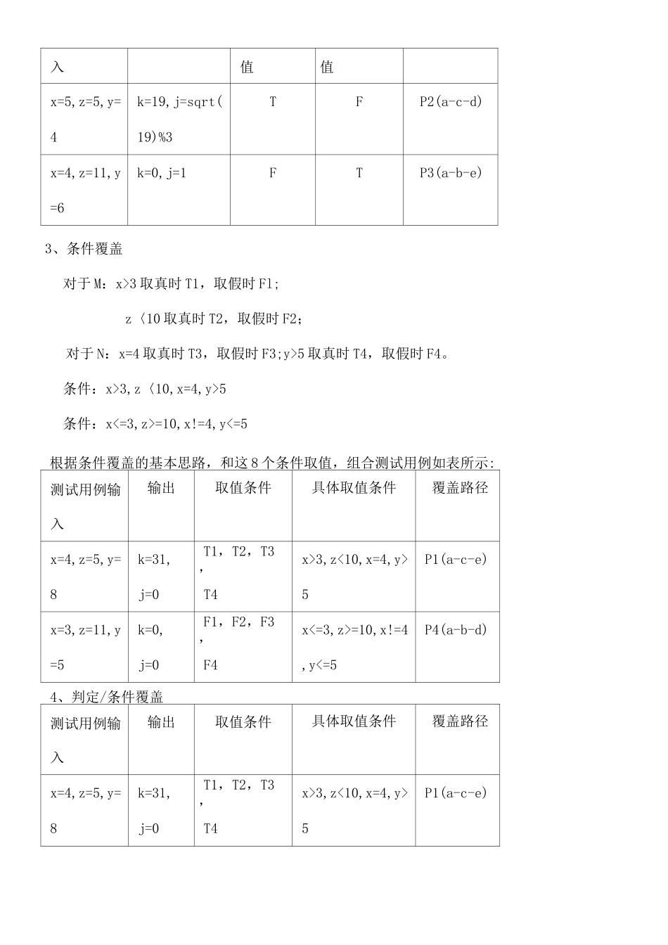 软件测试 白盒测试用例练习题_第3页