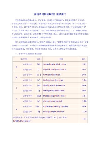 《英语单词拼读规则》速学速记