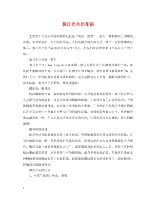 黄日光兰的花语 