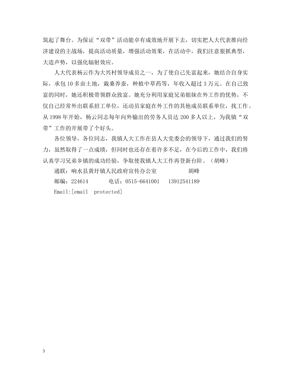 黄圩镇20XX年人大工作汇报 _第3页
