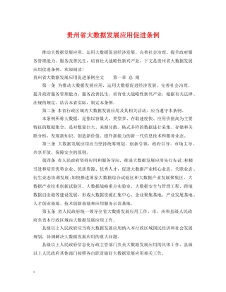 贵州省大数据发展应用促进条例 