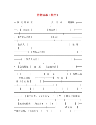 货物运单（航空）2 