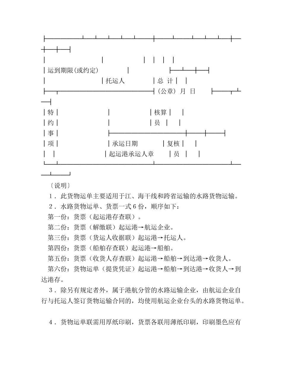 货物运单（水路） _第3页