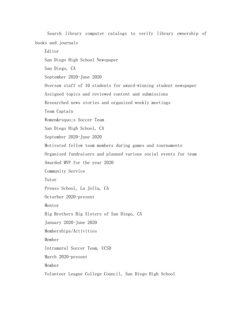 行政服务人员英文简历模板 _第2页