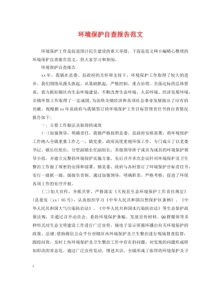 环境保护自查报告范文 