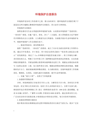 环境保护自查报告 